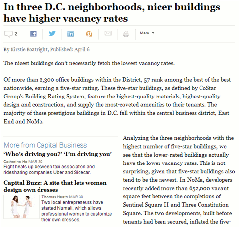 In three D. C. neighborhoods, nicer buildings have higher vacancy rates Image