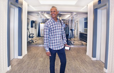 Man leaving a gym.