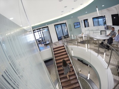 Stairway to office space.